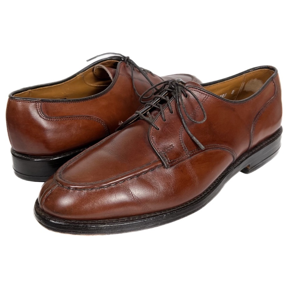 Allen Edmonds Bradley Derby Mens 8.5 D Brown Leather Split Toe Dress Shoes USA